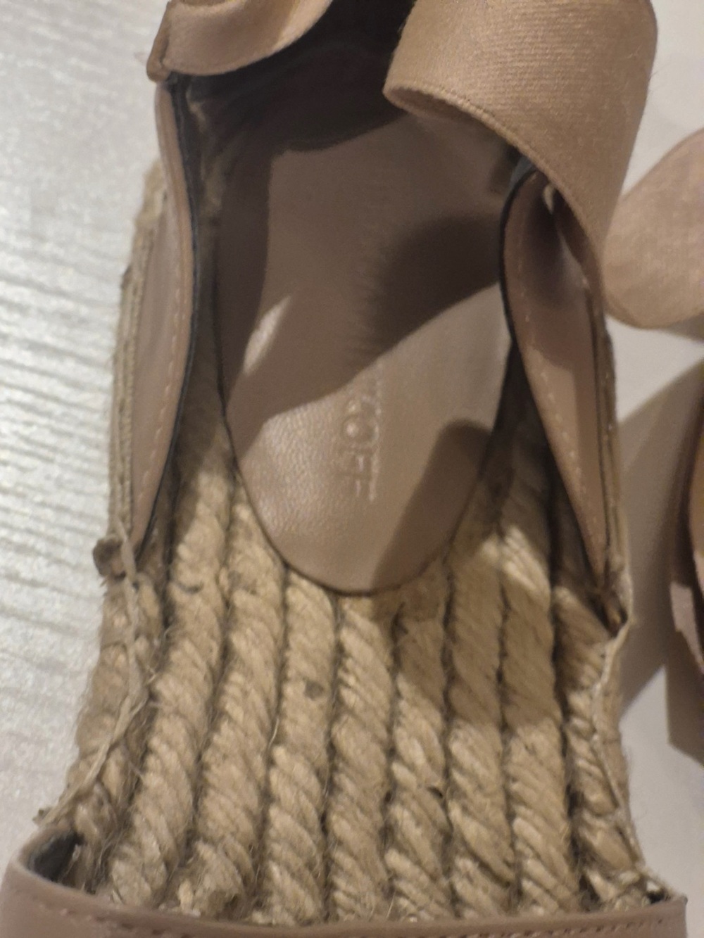 Rebecca Minkoff Beige Ankle-Tie Espadrille Flats Worn 1x LOVE THESE 🩷! - Picture 7 of 10